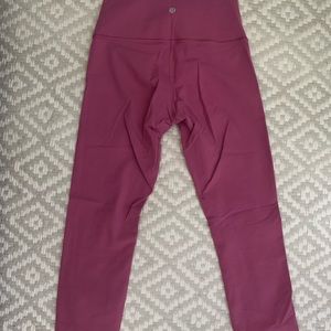 Lululemon Pink Leggings full-length.